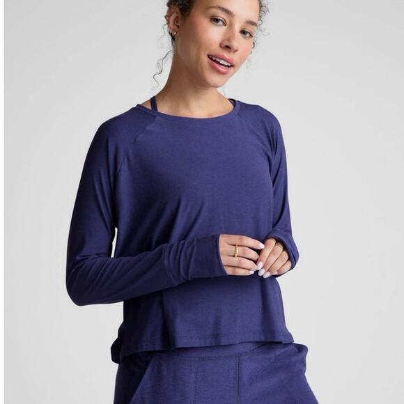 NWOT Beyond Yoga Featherweight Daydreamer Pullover in Eternal Blue SZ S - Picture 1 of 7